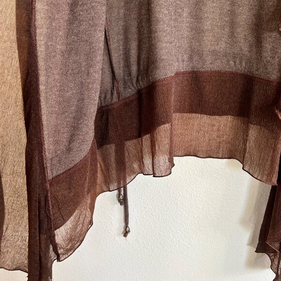 Pretty Angel Sweater Open Front Cardigan Linen Blend Romantic Fairy - Picture 6 of 12